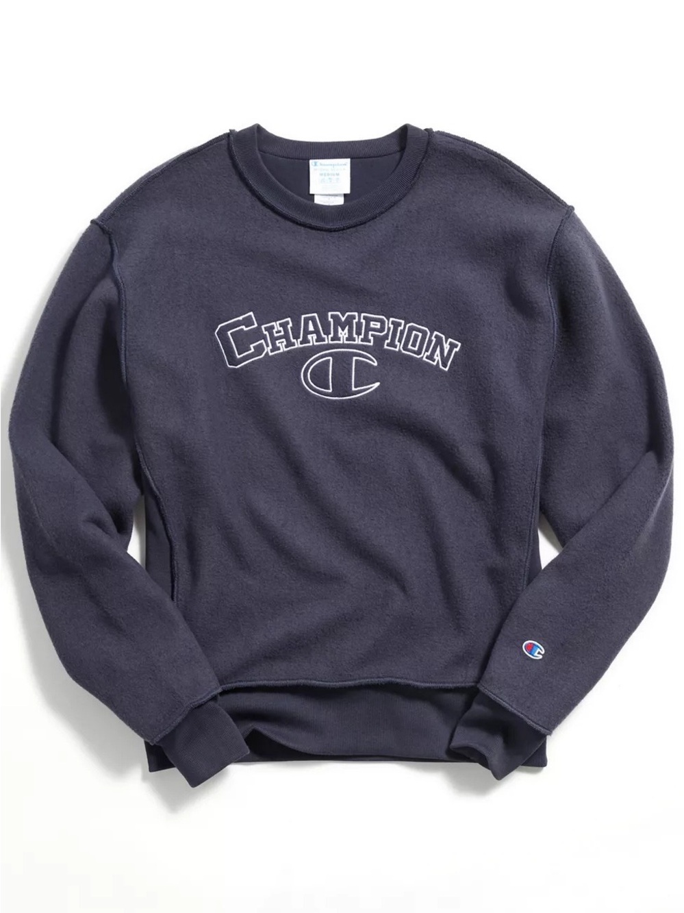 Champion UO Exclusive Embroidered Inside Out Crew-Neck Reverse Weave Sweatshirt